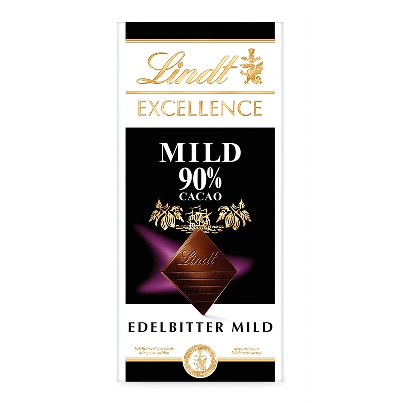 Lindt Excellence Mild 90% Cacao, Schokolade, 100g Tafel