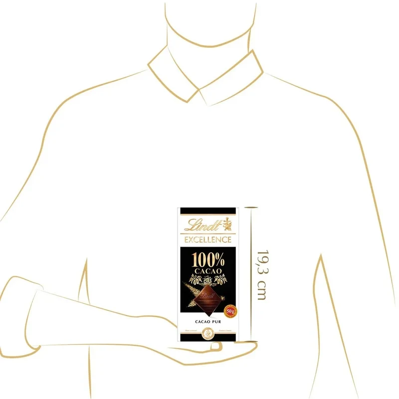 Lindt Excellence 100 Prozent Kakao Schokoladentafel Cacao pur 50g