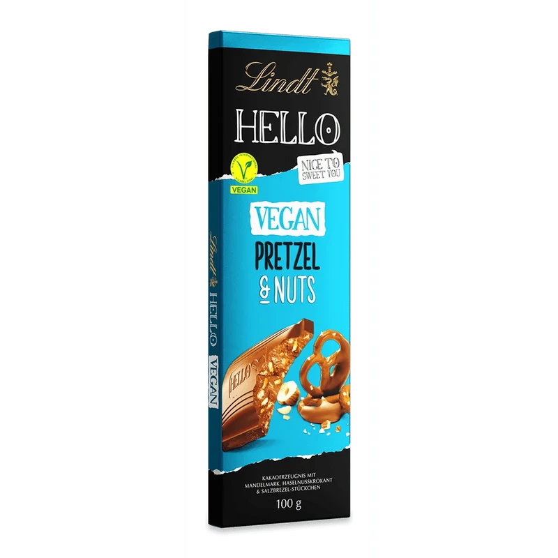 Lindt HELLO Vegan Pretzel & Nuts Vegane Schokolade mit Haferdrink 100g