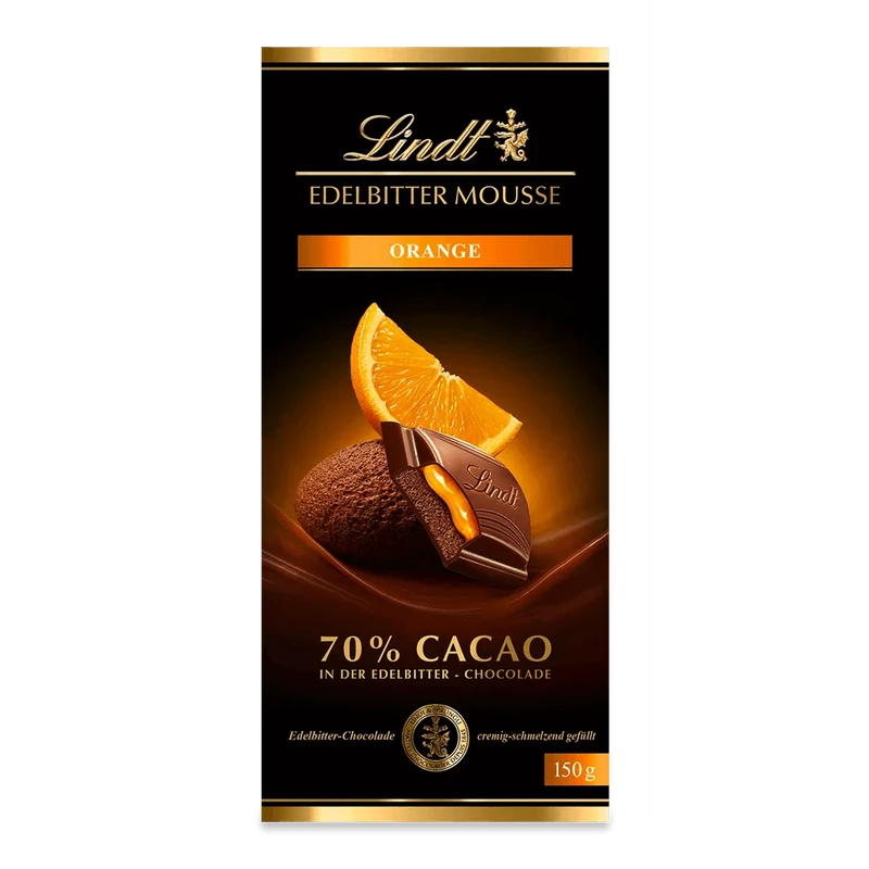 Lindt Edelbitter Mousse Orange, Schokolade, 150g Tafel