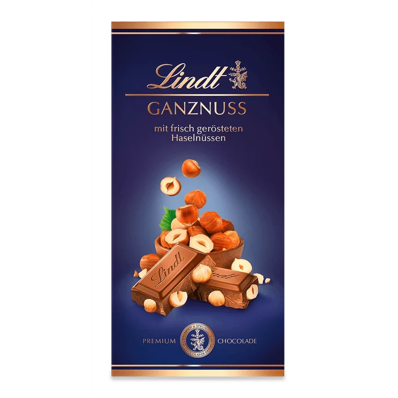 Lindt Ganznuss Schokolade 100g Tafel