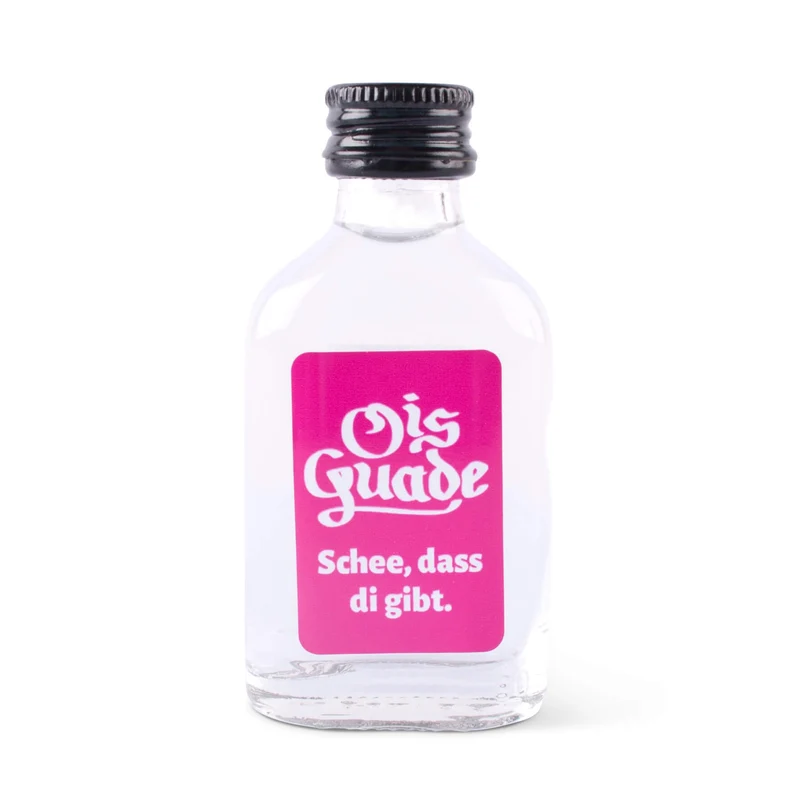 Schnapserl "Ois Guade" pink
