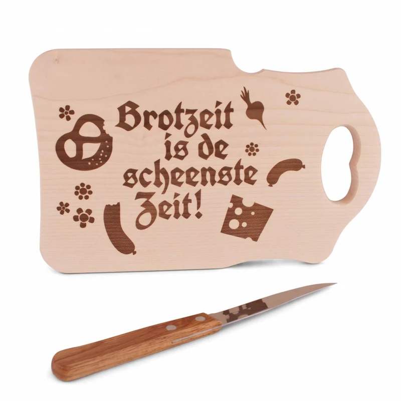 Brotzeitbrettl "Brotzeit is de scheenste Zeit"