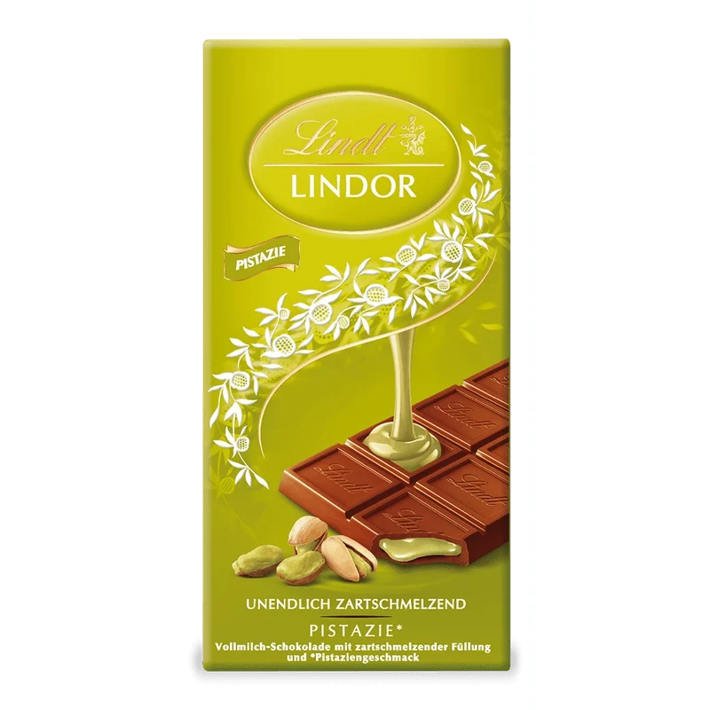 Lindt Lindor Pistazie Vollmilchschokolade mit Pistazien Füllung 100g