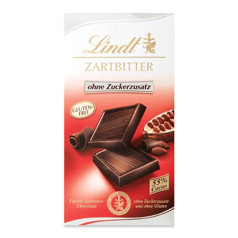 Lindt Zartbitter ohne Zuckerzusatz 3x 100g