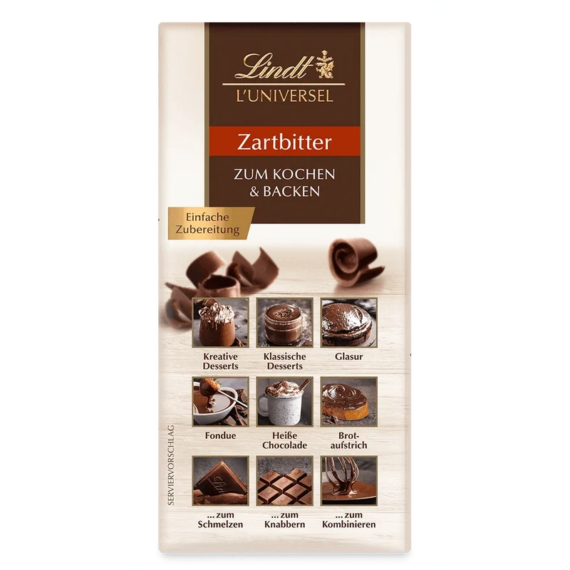 Lindt L'Universel Koch- und Back-Chocolade Zartbitter 200g