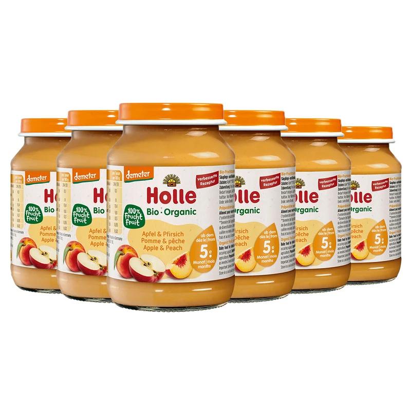 Apfel & Pfirsich - 6x190g - Demeter ab dem 5. Monat