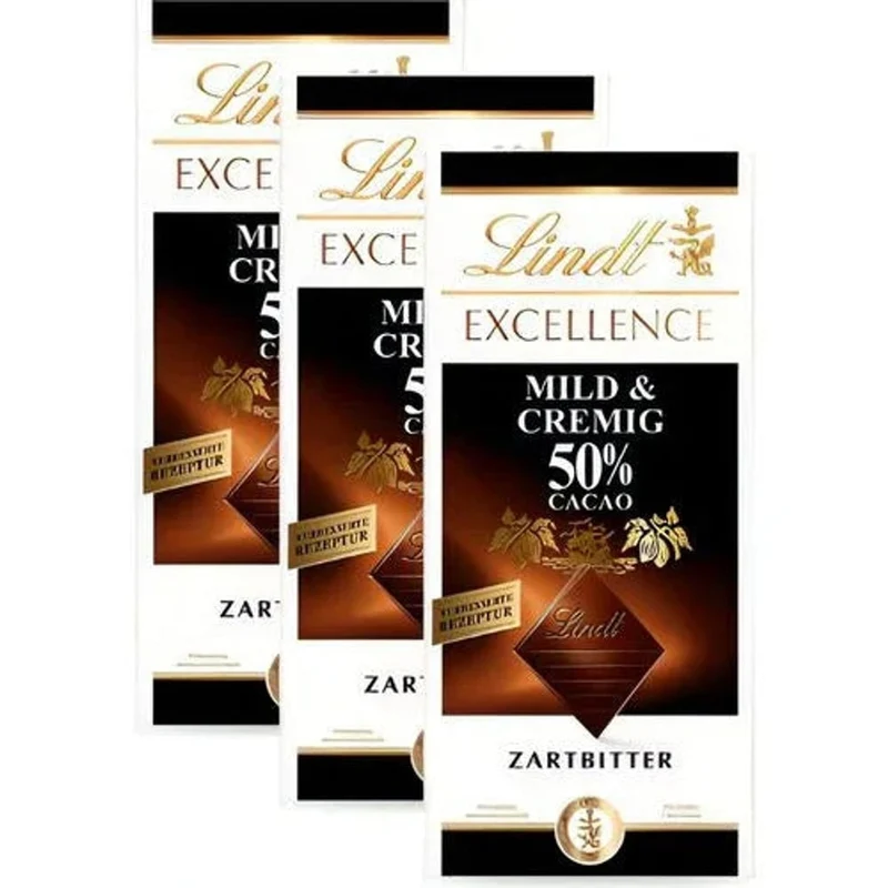 EXCELLENCE Mild & Cremig 50% - Schokolade - 3 Tafeln je 100 Gramm