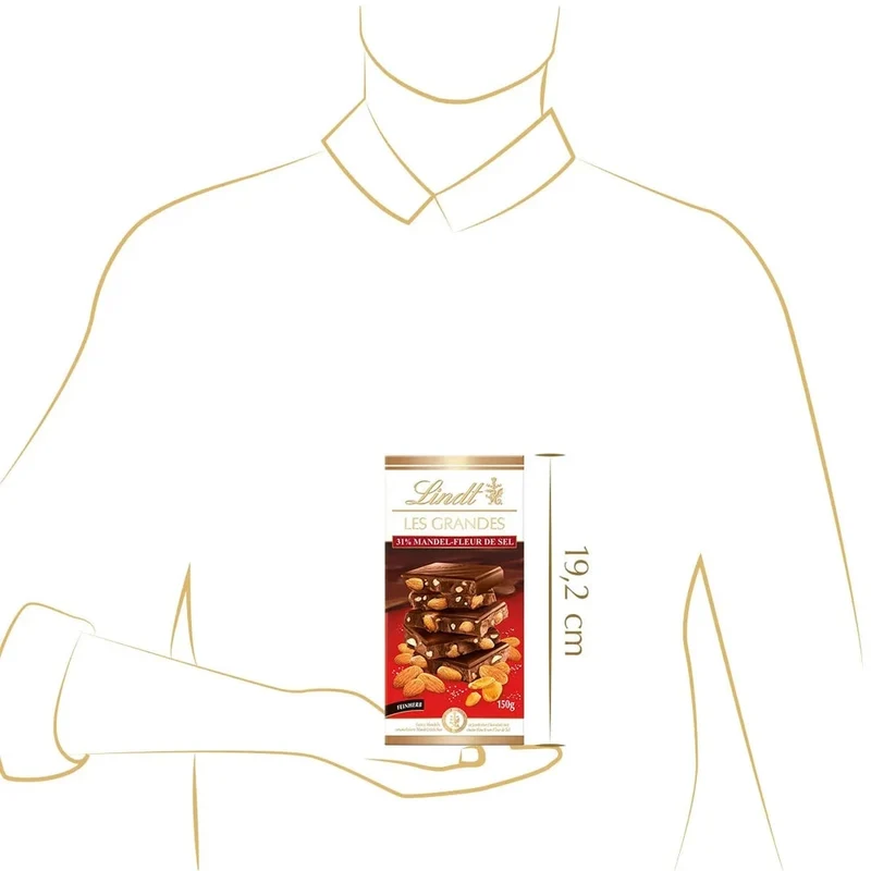 Lindt LES GRANDES Salz-Mandel, 150g