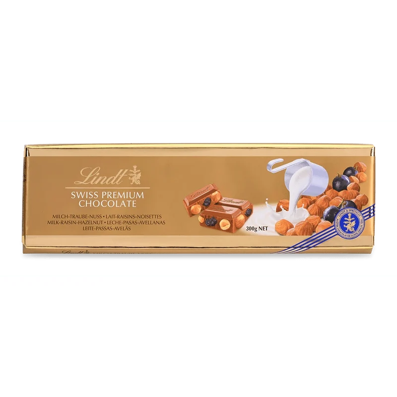 Lindt Traube Nuss Schweizer Vollmilch Swiss Premium Schokolade 300g