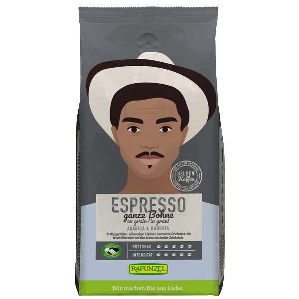 Heldenkaffee Espresso ganze Bohne bio (1000g)