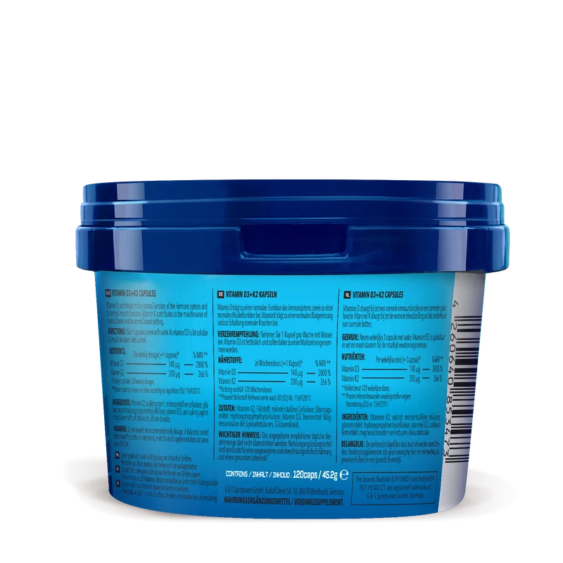 Vitamin D3 + K2 (120 Kapseln)