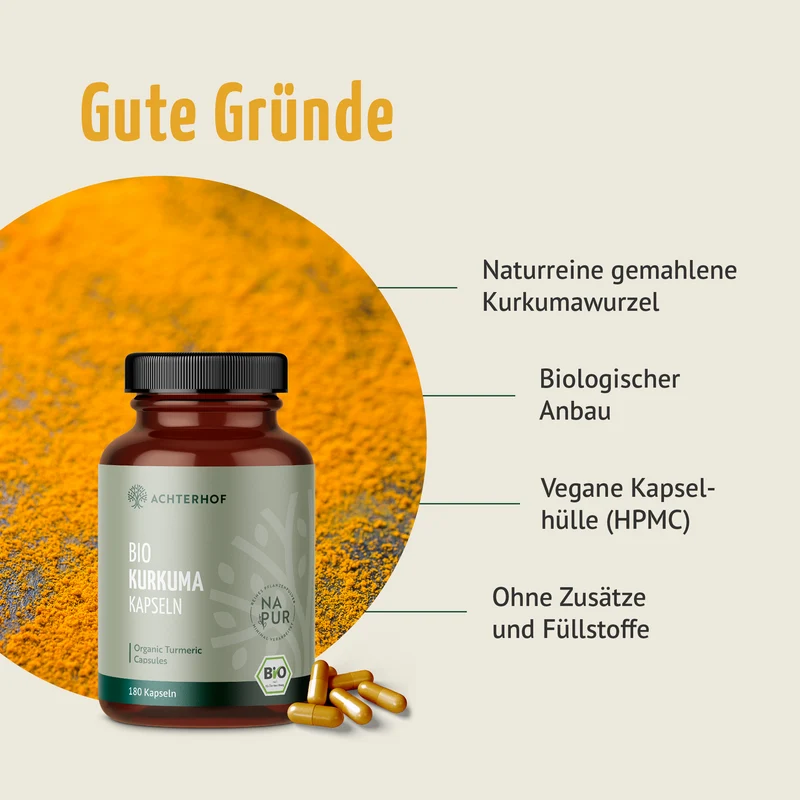 Bio Kurkuma Kapseln (180 Kapseln)