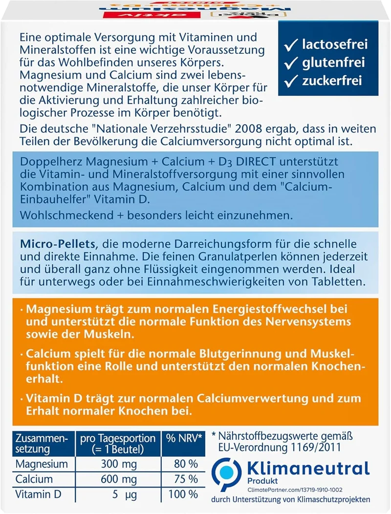 Magnesium + Calcium + D3 Direct (20 Portionen)