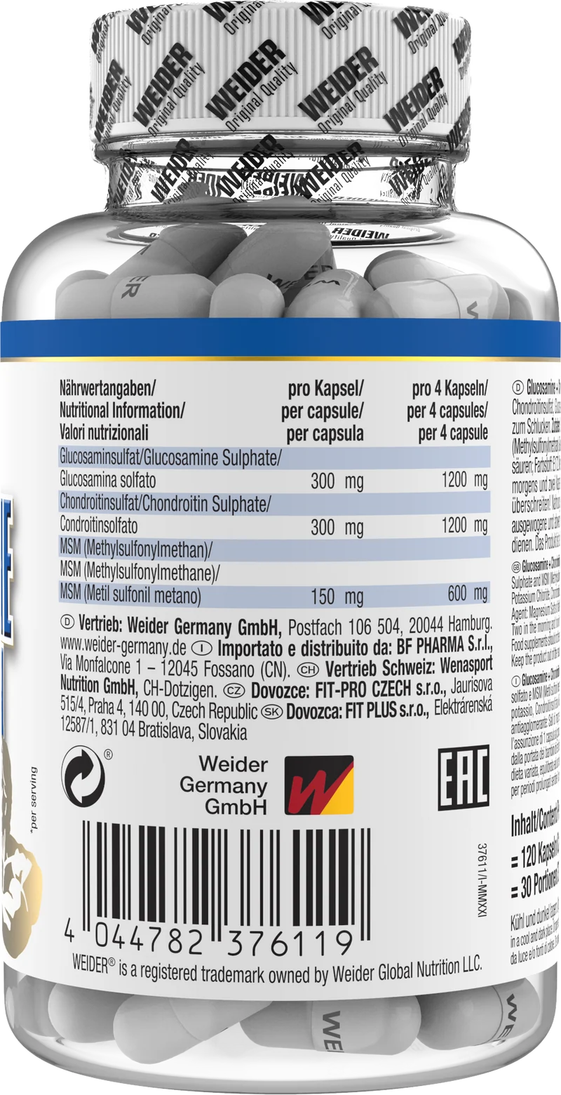 Glucosamine + Chondroitin Plus MSM (120 Kapseln)