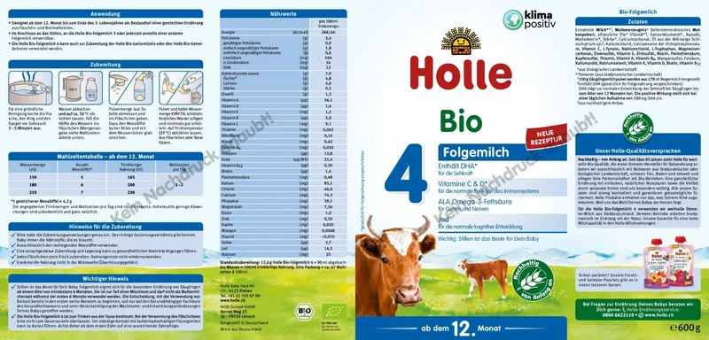 Bio-Folgemilch 4 ab dem 12. Monat (600g)
