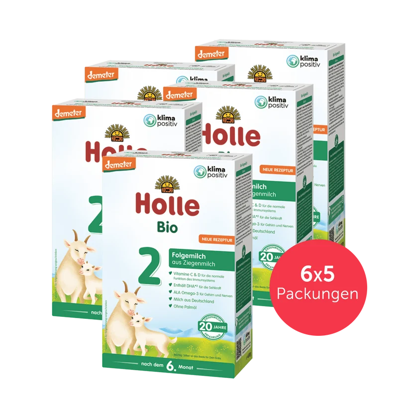 6er Pack Demeter Folgemilch 2 auf Ziegenmilchbasis - 5x400g - nach dem 6. Monat