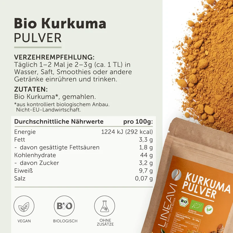 Doppelpack: Bio Kurkumapulver (2x1000g)