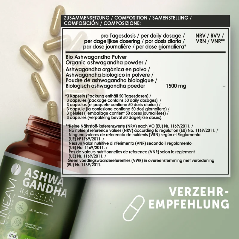 Doppelpack: Bio Ashwagandha Kapseln (2x150 Kapseln)