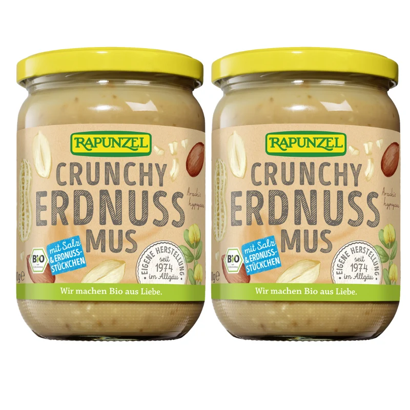 2 x Erdnussmus Crunchy mit Salz (2x500g)