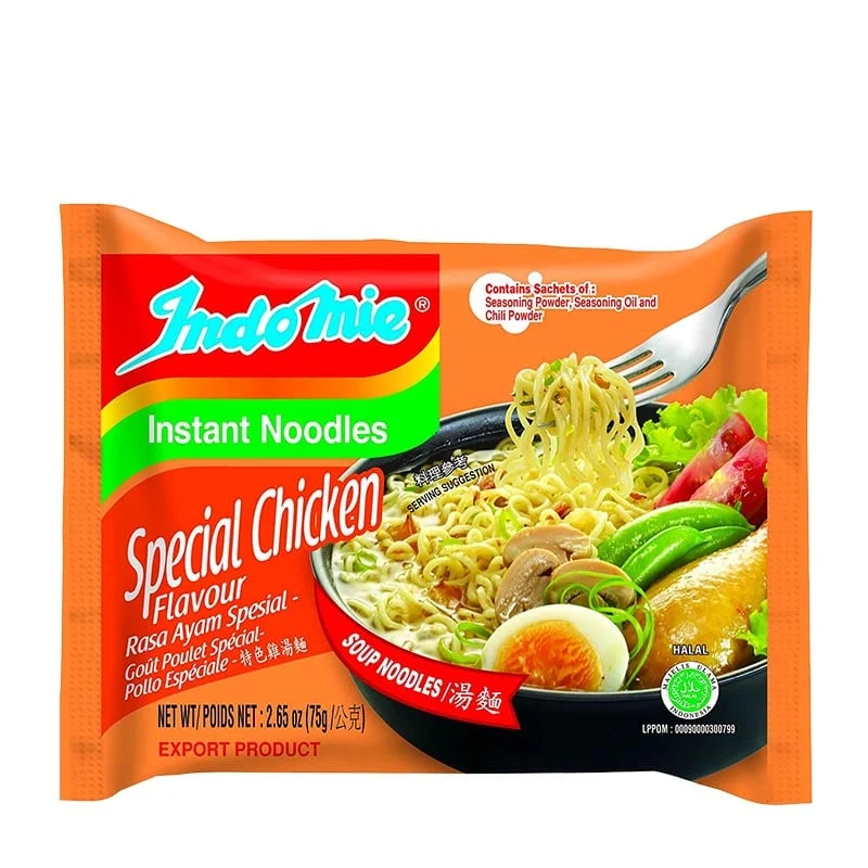 Spezielle Hühnernudelsuppe mit Hühnchen Indomie