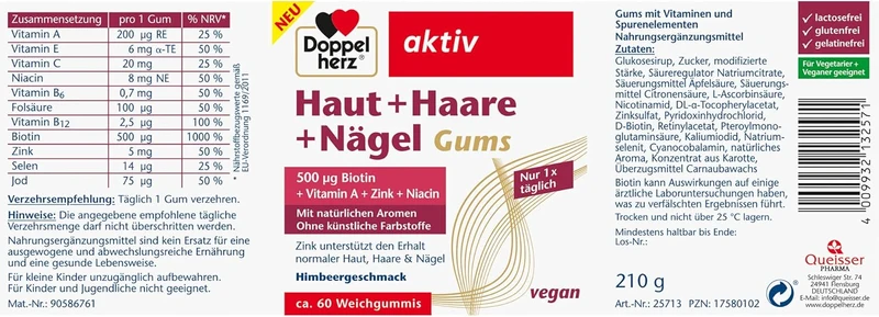 Haut + Haare + Nägel (60 Gums)