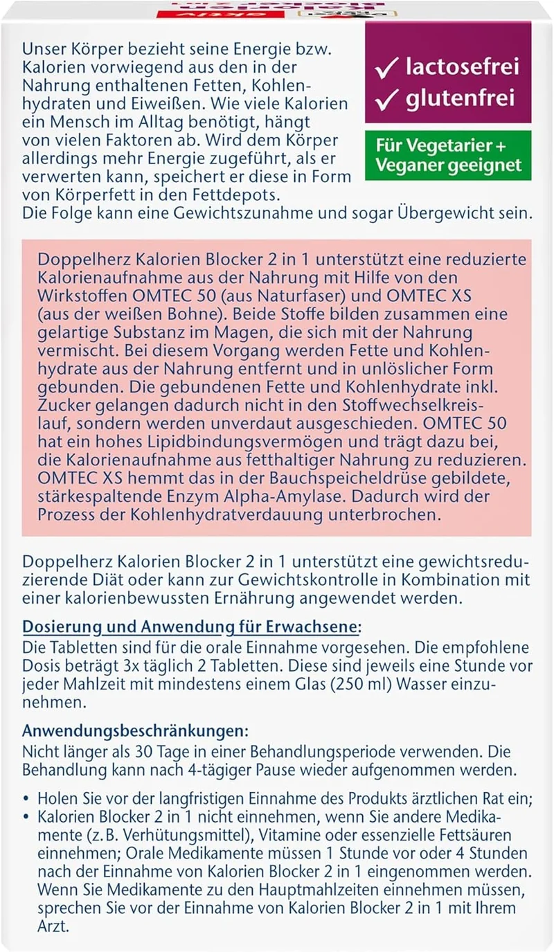 Kalorien Blocker 2 in 1 (30 Tabletten)