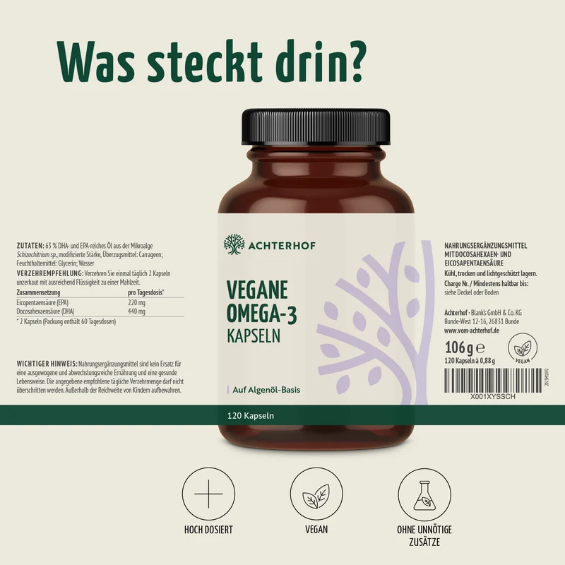 Vegane Omega-3 Kapseln (120 Kapseln)