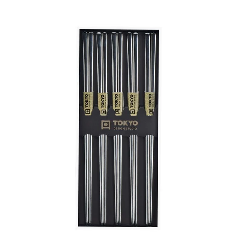 Essstäbchen Edelstahl Silber/Stahl 5-Paar