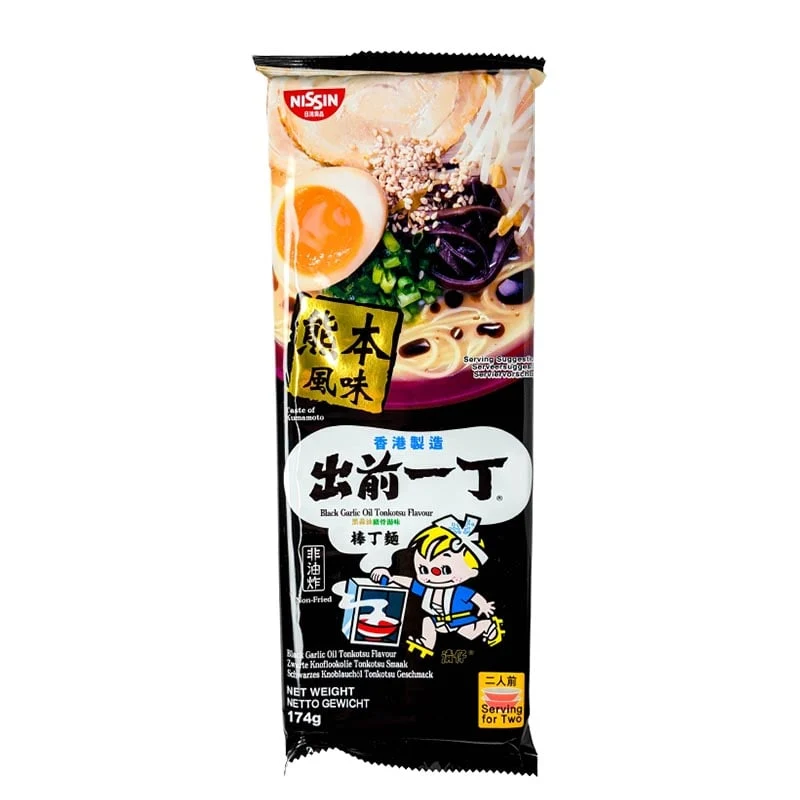 Schwarzes Knoblauchöl (2 Portionen) Nissin Instant Ramen