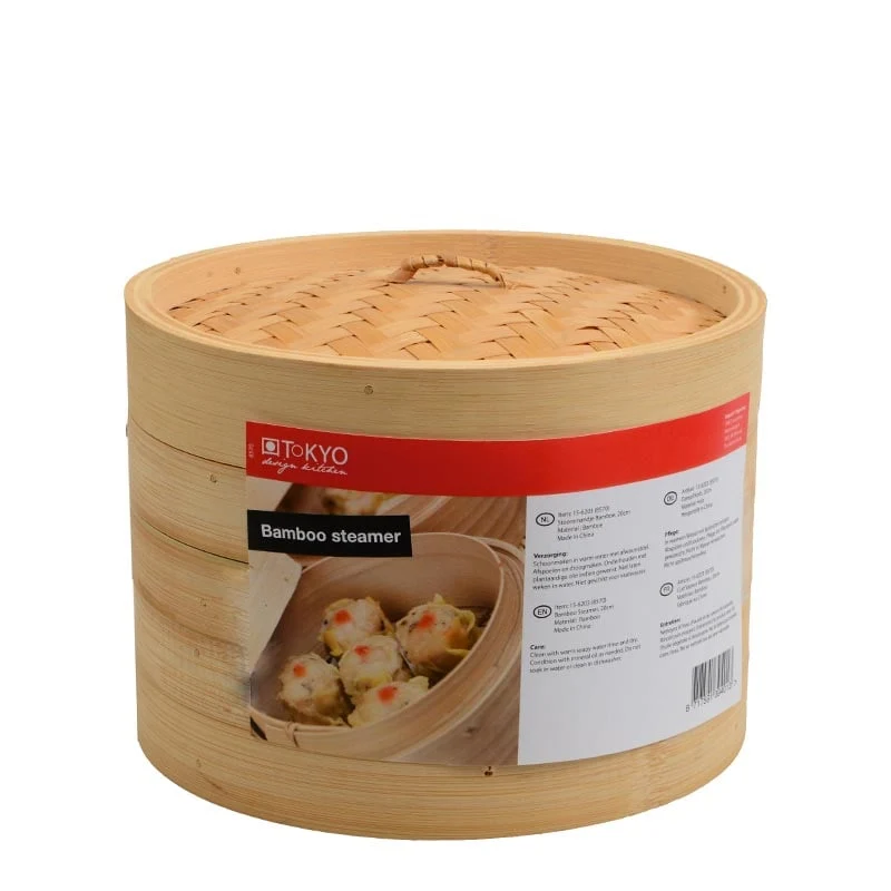 Dampfgarer Bambus Zweiteilig (Dumplings Gemüse) 25cm