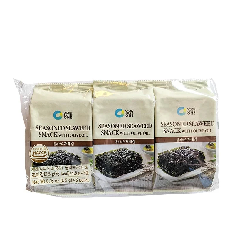 Seetang-Snacks mit Olivenöl 3er-Pack