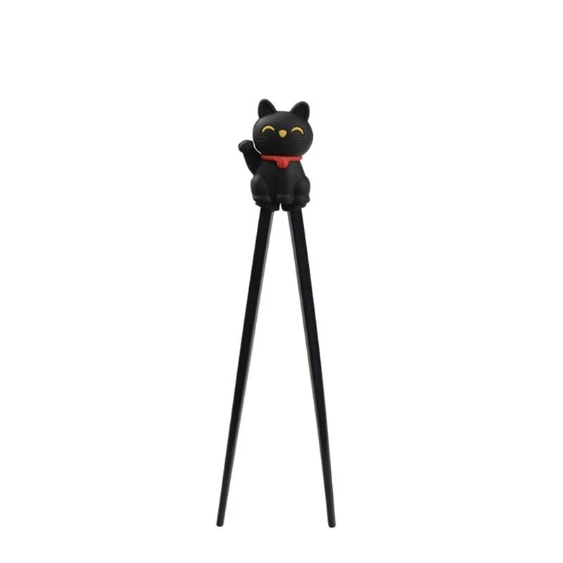 Lucky Cat Kinder-Essstäbchen Schwarz
