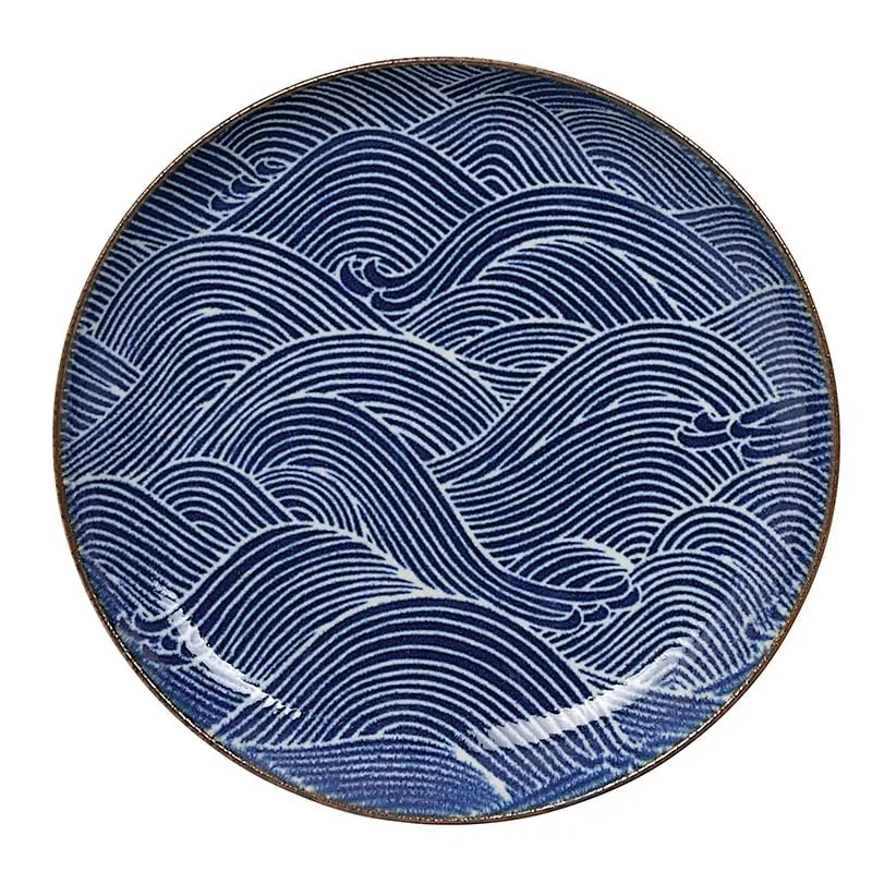 Seigaiha Blau Teller 25x3cm