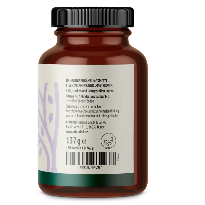 Eisen + Vitamin C Kapseln (180 Kapseln)
