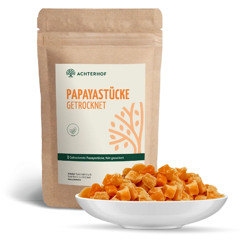 Papayastücke getrocknet & gezuckert (500g)