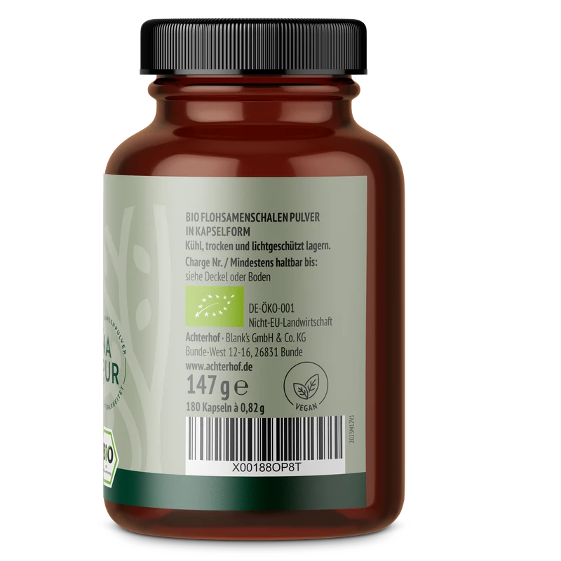 Flohsamenschalen Kapseln Bio (180 Kapseln)