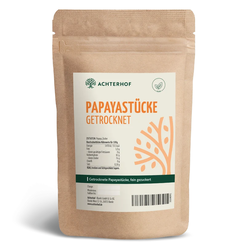 Papayastücke getrocknet & gezuckert (250g)