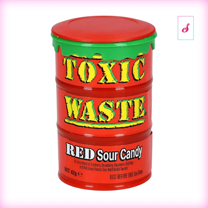 Toxic Waste Sour Candy Red