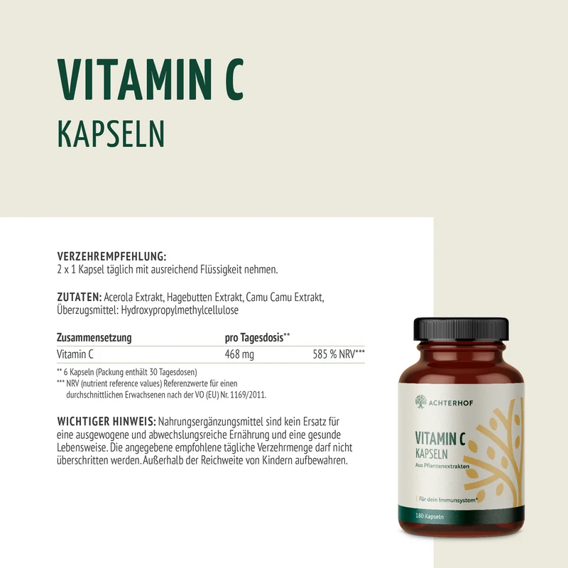 Vitamin C Kapseln (180 Kapseln)